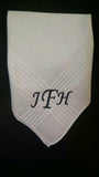 men's monogrammed handkerchief custom embroidered personalization