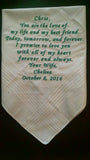 father of the bride, groom, step dad, bridal party men's personalized custom embroidered handkerchief with gift box