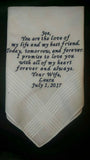 father of the bride, groom, step dad, bridal party men's personalized custom embroidered handkerchief with gift box