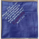 Personalized embroidered men's handkerchief  for groom or father-of-the-bride or step dad with gift box