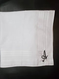 Personalized embroidered monogrammed men's handkerchief set of 3