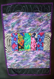 18" doll quilt, purple quilt, reversible doll quilt, security blanket