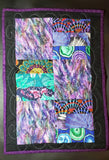 18" doll quilt, purple quilt, reversible doll quilt, security blanket