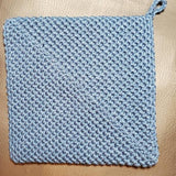 Crochet dark blue pot holder, kitchen decor, trivet, double thick hot pad, Valentine's gift, Mother's Day gift, birthday gift for the cook
