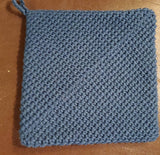 Crochet dark blue pot holder, kitchen decor, trivet, double thick hot pad, Valentine's gift, Mother's Day gift, birthday gift for the cook