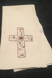 kitchen towel, Cross embroidered tea towel, flour sack towel, Easter kitchen decor, Christmas gift, Christian kitchen decor