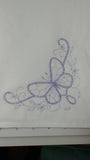 embroidered purple butterfly tea towel, kitchen decor, Christmas gift, Mother's day gift, birthday gift, kitchen towel, stocking stuffer