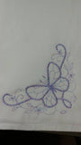 embroidered purple butterfly tea towel, kitchen decor, Christmas gift, Mother's day gift, birthday gift, kitchen towel, stocking stuffer