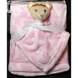 personalized baby gift, bear princess lovey security blanket and regular fleece blanket 2-piece set, baby shower gift, monogram blanket