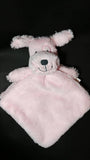 personalized pink dog lovey security blanket, custom embroidered new baby gift, Valentine's day gift, birthday gift, new baby shower gift