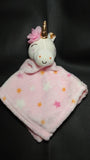 pink unicorn stuffed plush lovey, animal security blanket, new baby gift, personalized embroidered baby blanket, Easter gift, baby shower