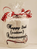 Second anniversary traditional cotton anniversary gift gag gift funny gift embroidered toilet paper