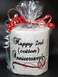 Second anniversary traditional cotton anniversary gift gag gift funny gift embroidered toilet paper