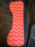 contoured flannel burp cloth in a red chevron fabric, new baby gift, baby shower gift, new baby essentials, absorbent burp rag