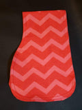 contoured flannel burp cloth in a red chevron fabric, new baby gift, baby shower gift, new baby essentials, absorbent burp rag