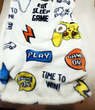 personalized video game throw blanket, custom monogrammed blanket, birthday gift, Christmas gift, boy gift, girl gift, video game fanatic