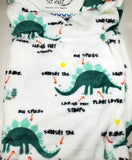 personalized dinosaur blanket, custom monogrammed boy throw blanket, green dinosaur throw blanket, birthday or Christmas gift