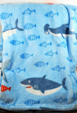 personalized shark throw blanket, custom monogrammed ocean throw blanket, birthday gift, Christmas gift, gifts for him or her, nautical