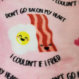 personalized bacon and eggs monogrammed throw blanket, Anniversary gift, birthday gift, Christmas gift, girlfriend gift for her