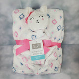 personalized llama lovey security blanket and regular fleece blanket 2-piece set, Custom embroidered new baby gift, Valentine gift, stuffie