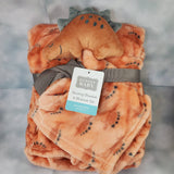 personalized dinosaur lovey and blanket 2-piece set, custom embroidered new baby shower gift, birthday gift, Christmas gift