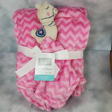 personalized llama lovey security baby blanket and regular fleece blanket 2-piece set, Custom embroidered baby gift, Valentine's day gift