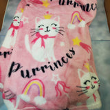 personalized cat throw blanket, princess throw blanket with rainbows, monogrammed custom blanket, birthday gift for her, Christmas gift