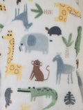 personalized baby blanket, monkey animal lovey security blanket and fleece blanket 2-piece set, custom baby shower gift, Christmas gift