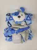 personalized dog lovey security blanket and regular blanket 2-piece set, boy monogrammed blanket, baby boy shower gift, Easter gift