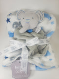 blue elephant lovey and blanket 2-piece set, custom personalized embroidered new baby gift, birthday gift, baby shower gift, Easter gift