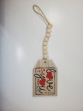 home decor, tiered tray decor, love you more, wood tag with wood beads, home decor, country farmhouse rustic decor, Mother's day gift tag