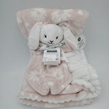 peach bunny lovey / security blanket 2-piece set custom personalized embroidered Christmas gift, new baby gift, baby shower gift
