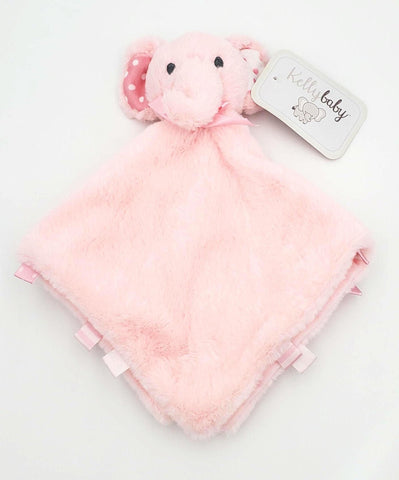 personaized pink elephant lovey / security blanket, custom embroidered new baby gift, baby shower gift, baby girl gift, Christmas gift