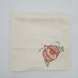 sunflower pumpkin embroidered cloth napkin, eco friendly reusable off white fall embroidered Thanksgiving cloth napkins