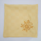 yellow sunflower cloth napkins, formal dining, embroidered reusable eco friendly everyday napkin, Thanksgiving napkin, fall sunflower napkin