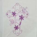 Easter kitchen decor, Cross embroidered tea towel, pink Christian kitchen decor, flour sack tea towel, dish drying tea towel, Mother's day
