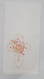 kitchen towel, Cross embroidered tea towel, flour sack towel, Easter kitchen decor, Christmas gift, Christian kitchen decor