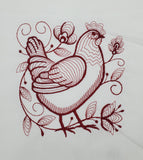 Hen Tea towel embroidered, hen kitchen towel, housewarming, Mother's Day gift, birthday gift, Christmas gift, stocking stuffer