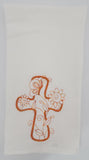 kitchen towel, Cross embroidered tea towel, flour sack towel, Easter kitchen decor, Christmas gift, Christian kitchen decor
