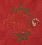 fall leaf and acorn burnt orange eco friendly reusable embroidered formal cloth napkin, Thanksgiving table decorations, set of 4