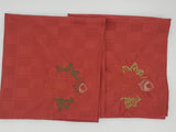 Variety set of eco friendly reusable embroidered formal cloth napkins, set of 8 total, Christmas tree, sunflower, pumpkin, snowflake, fall