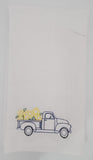 truck with sunflowers kitchen Tea towel embroidered, housewarming, Mother's Day gift, birthday or Christmas gift, stocking stuffer