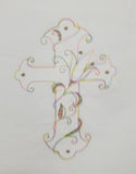Cross embroidered tea towel, Easter kitchen decor, Mother's day gift, Cross kitchen towel, Christian kitchen decor, Easter kitchen tea towel