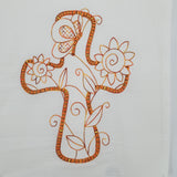 kitchen towel, Cross embroidered tea towel, flour sack towel, Easter kitchen decor, Christmas gift, Christian kitchen decor