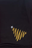Gold Christmas tree embroidered eco friendly reusable black cloth napkin, formal or everyday dining, Christmas stocking stuffer, set of 6