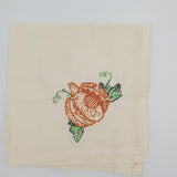 Variety set of eco friendly reusable embroidered formal cloth napkins, set of 8 total, Christmas tree, sunflower, pumpkin, snowflake, fall