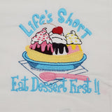 Dessert Tea towel embroidered, banana split kitchen towel, housewarming, Mother's Day gift, birthday or Christmas gift, stocking stuffer