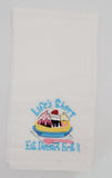 Dessert Tea towel embroidered, banana split kitchen towel, housewarming, Mother's Day gift, birthday or Christmas gift, stocking stuffer