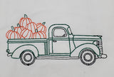 truck with pumpkins kitchen Tea towel embroidered, housewarming, Mother's Day gift, birthday or Christmas gift, stocking stuffer