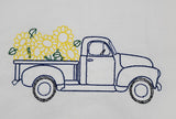 truck with sunflowers kitchen Tea towel embroidered, housewarming, Mother's Day gift, birthday or Christmas gift, stocking stuffer